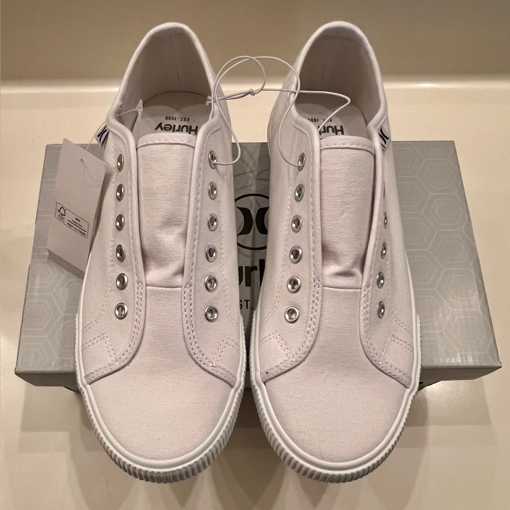 Hurley White Textile Sneakers